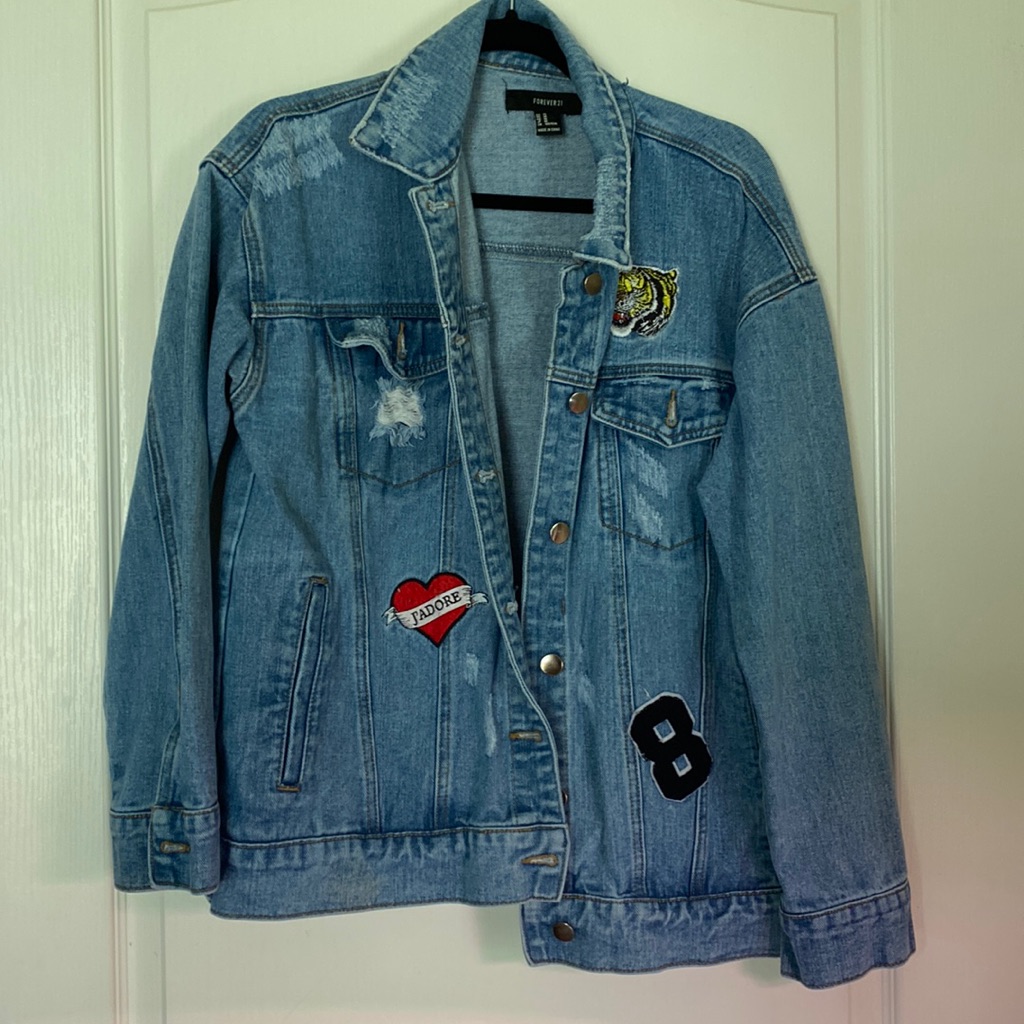 Patch Denim Jacket Jean Jacket